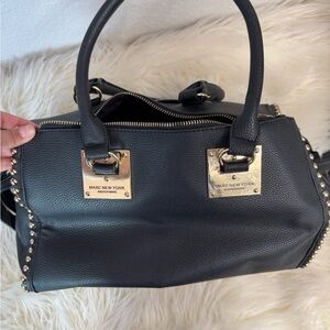 Marc New York Black Satchel with Gold Accents